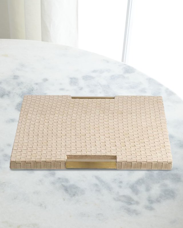 Kellen Suede Basketweave Tray